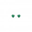 0.94 ct  Silver and Emerald Classic heart shaped Studs and Tops 2.800 gms