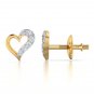 0.125 Carat Round Diamond Pave Setting Designer Heart earring White gold 14Karat