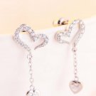1.00 Carat Round Diamond Designer Earrings in 18k White Gold