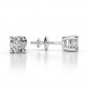 0.25Ct Round Shape Cubic zirco Stud Earrings in 925 Sterling Silver - Screw Back