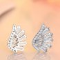 1.00 Carat Baguette Shape Diamond Stud Earring 18k White Gold