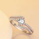 1.34 Carat  Diamond twining solitir enterinity for engagement 18karat white gold