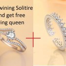 1.34 Carat twining solitir enterinity + following queen Ring free combo offer Fr