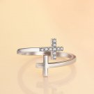 0.22 Carat  CHARISMATIC CATHOLIC CROSS for gift on 18 kt white gold