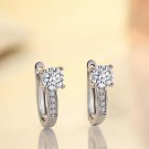 0.75 Carat Round Diamond Solitaire Earrings Stud 18KT White Gold