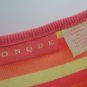 Ladies Top Size XL Bright Striped 3/4 Length Sleeves by ONQUE $60 Value NWT