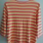 Ladies Top Size XL Bright Striped 3/4 Length Sleeves by ONQUE $60 Value NWT