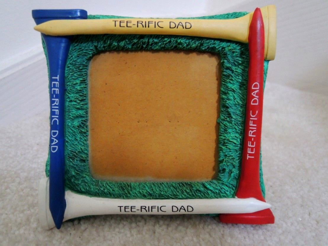 Picture Frame Whimsical Golf TEE Themed Photo Frame " TEE-RIFIC DAD " NWOT