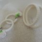 Bangle Bracelets + Matching Earrings White Fabric Carmen Miranda Style Jewelry