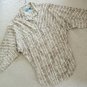 Ladies Shirt Size 12 White Artsy Print on Khaki Tan 3/4 Sleeve $65 Value - NWOT