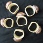 Napkin Rings - 6 Mother of Pearl and Genuine Shell Napkin Rings Vtg 60s - NWOT