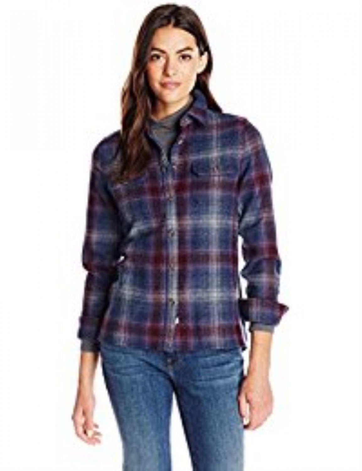 Ladies WOOLRICH Shirt Size M - 100% Wool Ombre Plaid $177 Value - NWT