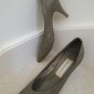 Ladies Shoes Size 8 1/2 M Olive Green Leather 3 " High Heel Pumps $60 Value EUC