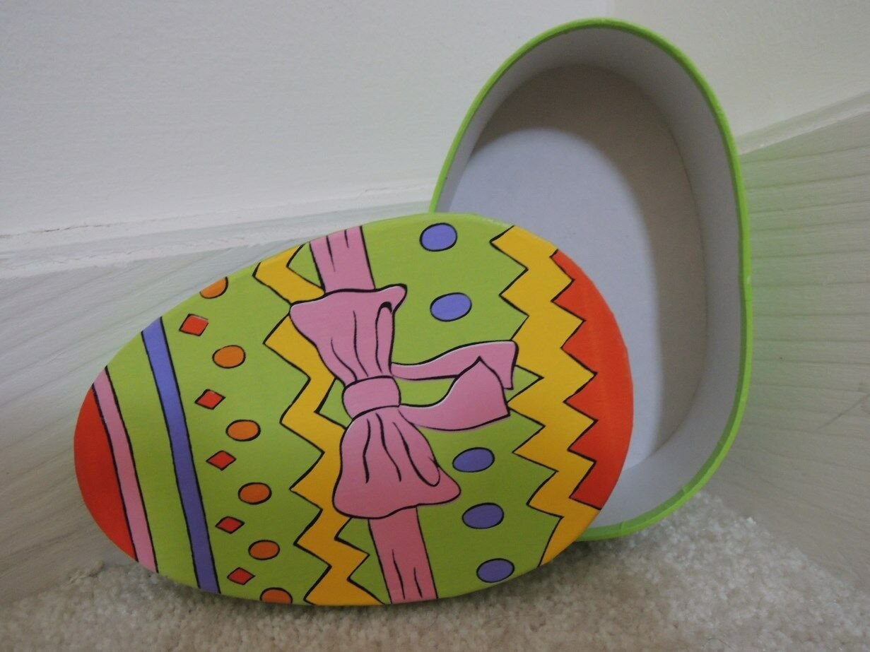Candy Box Egg Shaped Easter Egg Gift Box 2001 Ghirardelli Chocolate - No Candy