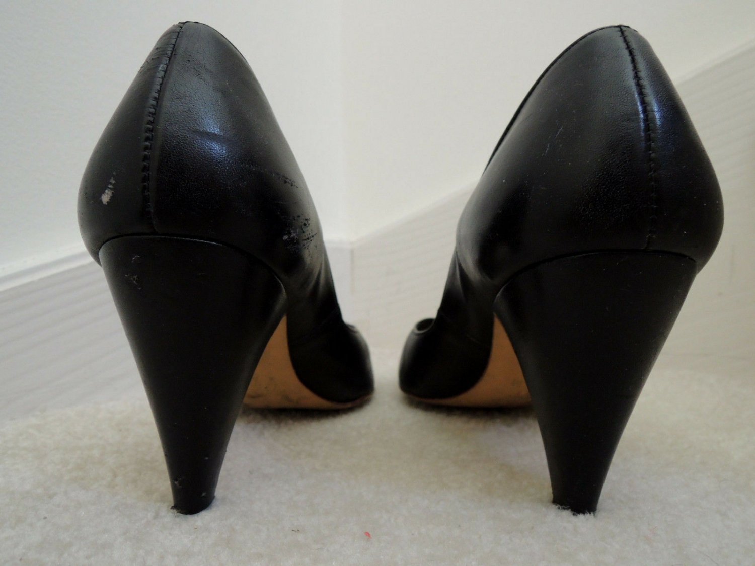 Ladies Shoes Size 8 1/2 M Black Leather 3 