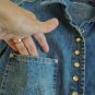 Ladies Shirt Size S Distressed Denim Snap Front Top - REQUEST JEANSWEAR EUC
