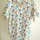 Ladies Shirt Size 12 Geometric Print on White S/S Tunic Length Shirt - EUC Ladies Shirt Size 12 Geometric Print on White S/S Tunic Length Shirt - EUC