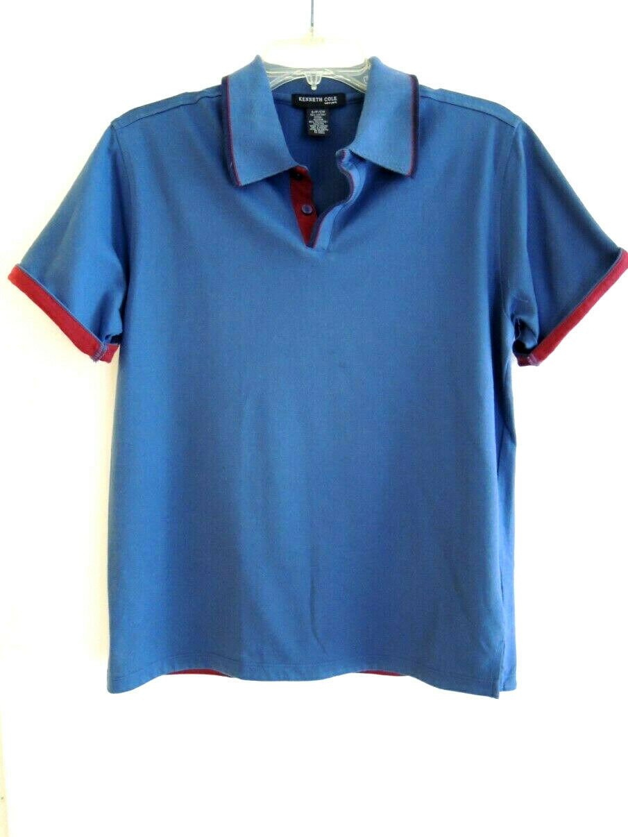 Mens Polo Shirt Size S - Kenneth Cole Medium Blue Twill Golf Shirt $55 ...