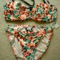 Ladies Bikini Swimsuit Size M Adjustable 2 Pc Artsy Pink Print $130 Value - NWT
