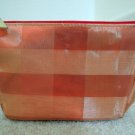Makeup Bag Red and Gold Satin Cosmetic Clutch Purse - Lancome - NWOT