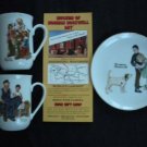 Norman Rockwell Museum Plate + 2 Mugs Americana Museum Porcelain Vtg Collectible Norman Rockwell Museum Plate + 2 Mugs Americana Museum Porcelain Vtg Collectible