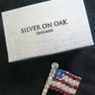 Brooch - Red Blue Clear Rhinestone American Flag Pin On Jewelry $60 Value NIB Brooch - Red Blue Clear Rhinestone American Flag Pin On Jewelry $60 Value NIB