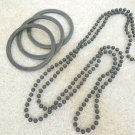 Necklace + Matching Bangle Bracelets Charcoal Gray Costume Jewelry Set Vtg 1960s Necklace + Matching Bangle Bracelets Charcoal Gray Costume Jewelry Set Vtg 1960s