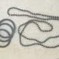 Necklace + Matching Bangle Bracelets Charcoal Gray Costume Jewelry Set Vtg 1960s