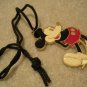 Mickey Mouse Pendant Enamel + Brass Necklace Vtg 60s Disney Memorabilia