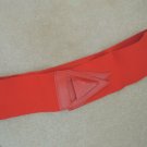 Ladies Belt Size M Red Stretch Leather + Plastic Triangle Closure $45 Value NWOT Ladies Belt Size M Red Stretch Leather + Plastic Triangle Closure $45 Value NWOT