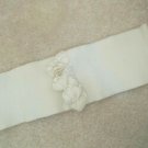 Ladies Belt Size S White Stretch Ruffle Front 3 Snap Closure Belt $39 Value EUC