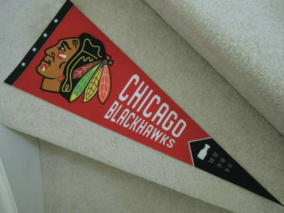 Chicago Blackhawks Pennant 6 Years Stanley Cup Champions NHL Souvenir NEW