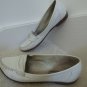 Ladies Shoes Size 8 M White Leather Loafer Slip On Flats $78 Value by 9 West