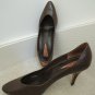 Ladies Shoes Size 8 1/2 M Brown Leather 3 1/2 " High Heels $70 Value EUC