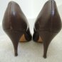 Ladies Shoes Size 8 1/2 M Brown Leather 3 1/2 " High Heels $70 Value EUC