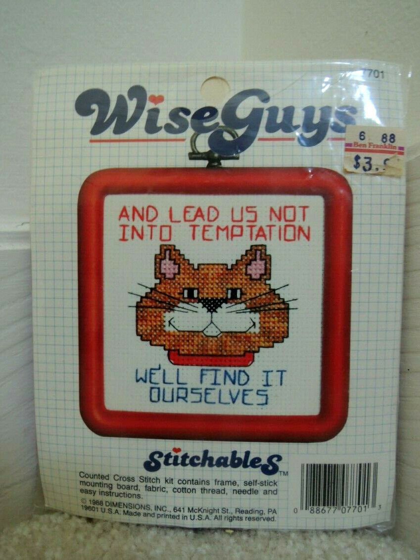 Wise Guys Stitchables Cross Stitch Kit #7701 "And Lead Us Not Into Temptation"