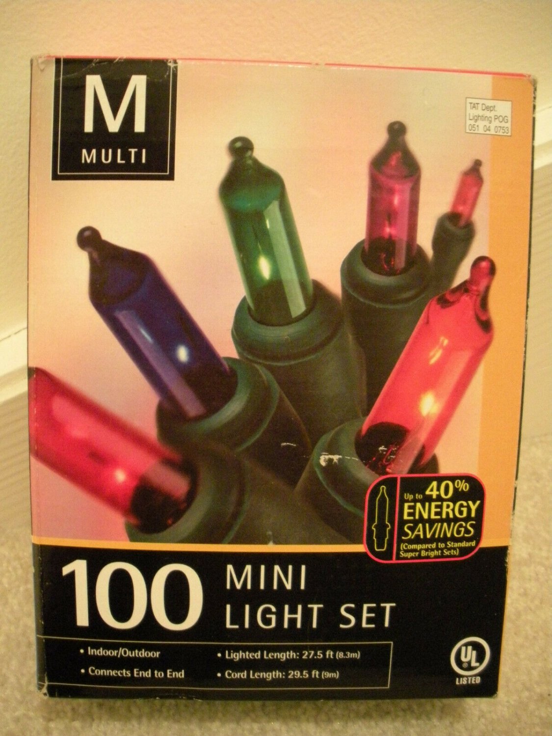 Christmas Mini Lights Use Low Energy 100 Multicolor Indoor Outdoor Light Set NEW