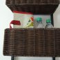 Wicker Shelf Unit Over The Door Wrought Iron + Rattan Baskets $150 Value NEW