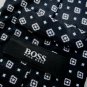Mens Tie HUGO BOSS 100% Silk - Tiny Square Pattern on Black from Italy NWOT