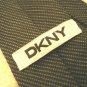Mens Tie DKNY Silk Blend Tie - Gray Pattern on Black NWOT