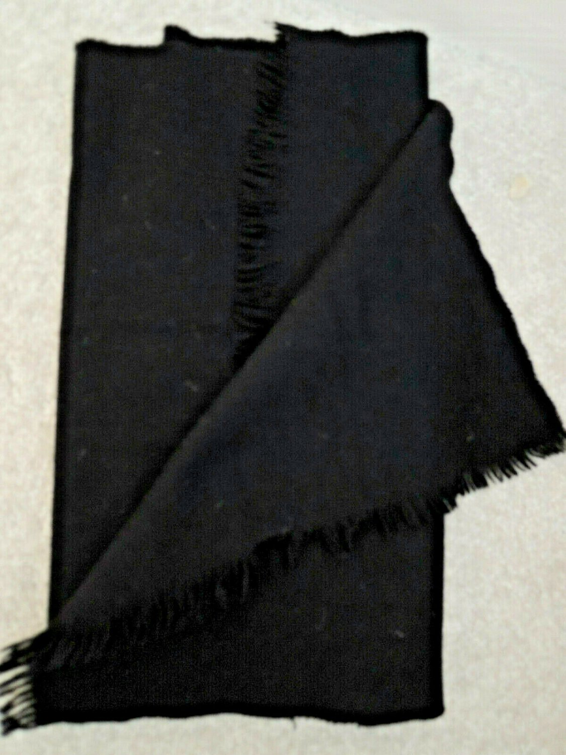 Winter Scarf Black Neck Warmer - Wool Rayon Acrylic Muffler - 50 X 12 - NWOT