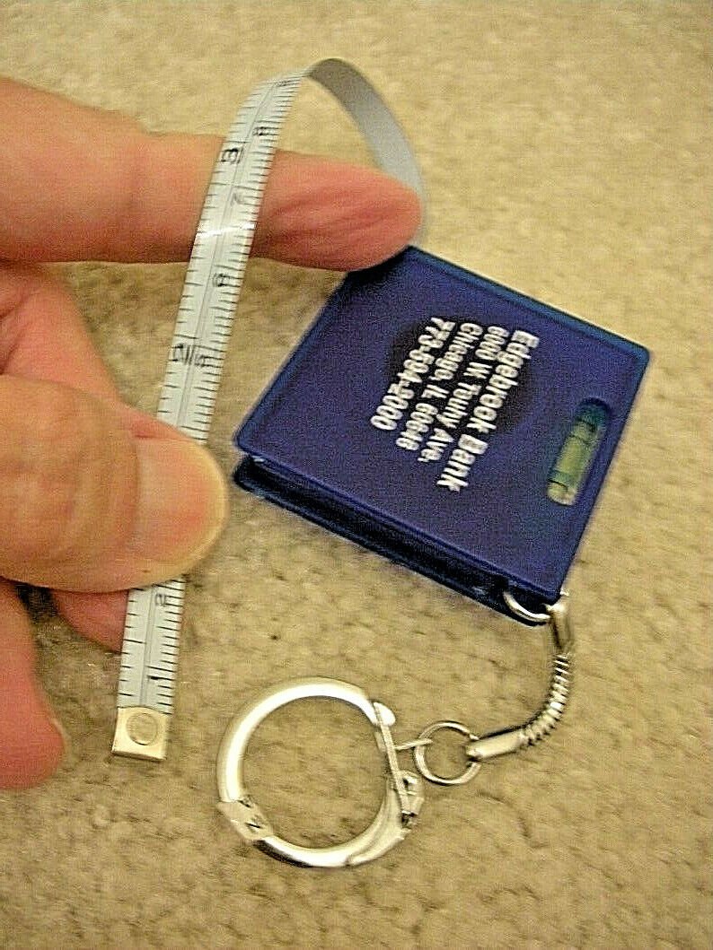 Tape Measure with Level Key Chain Pocket Measuring Tape Key Ring Promo Item NEW