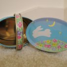 Easter Tin Basket Oval Tin Container - Spring Flowers Motif by Russ Berrie - NEW