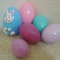 Easter Egg Trinket Boxes - Bunny Figure / Speckled / Solid - 6 Eggs - Vtg 70s