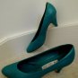 Ladies Shoes Size 8 1/2 M Jade Green Leather 3" Heel Pumps $75 Value by TOGETHER