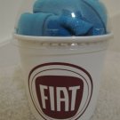 T Shirt Size L - FIAT Bright Blue Shirt in Milkshake Cup + 2 Fiat logo stickers T Shirt Size L - FIAT Bright Blue Shirt in Milkshake Cup + 2 Fiat logo stickers