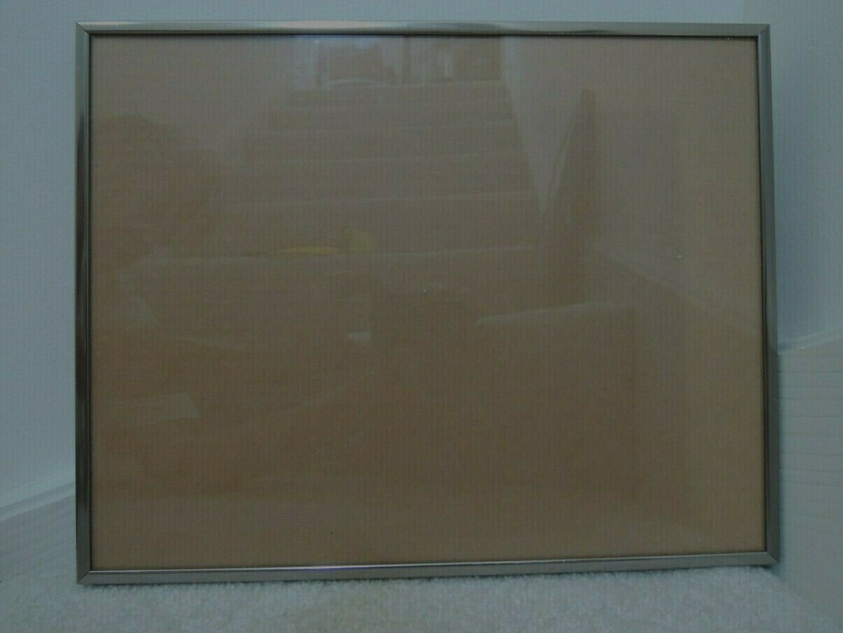 Brushed Metal Frame + Glass For Document Photo Artwork Etc 11-1/2 X 14-1/2 NEW