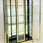 Display Cabinet by Henredon -Black Lacquer + Brass + Glass Lighted China Cabinet