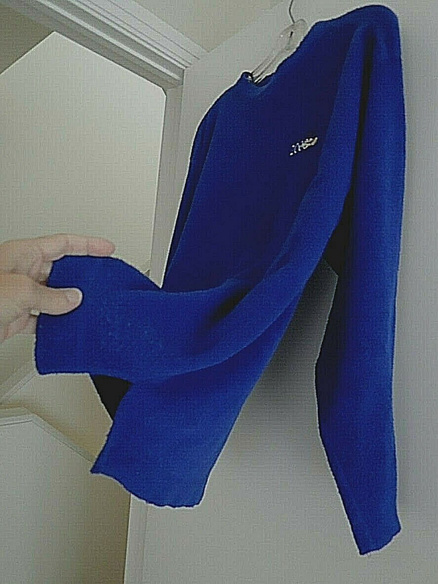Ladies Top Size S US OPEN 2000 Royal Blue Textured Fleece Pullover EUC
