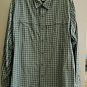 Mens Shirt Size XL Roll Tab Sleeve Gray + Blue Plaid L.L. Bean $60 Value